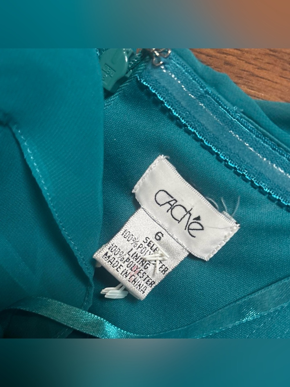 Sexy Ruffled Teal Strapless Cache Dress Size 6 - Picture 3 of 6